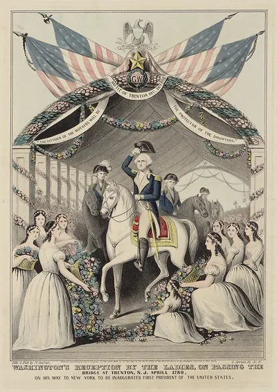 Washington's Reception By The Ladies, On Passing The Bridge At Trenton, N.J., April, 1789 On His Way To Be Inaugurated First President Of The United States