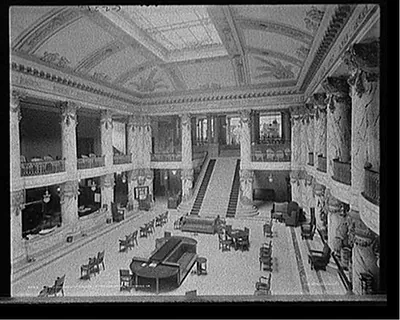 Lobby and grand staircase, Jefferson Hotel, Richmond, Va.