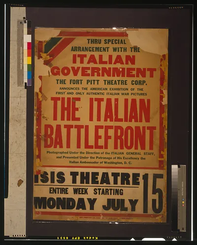 Thru special arrangement with the Italian government [...] the Italian battlefront