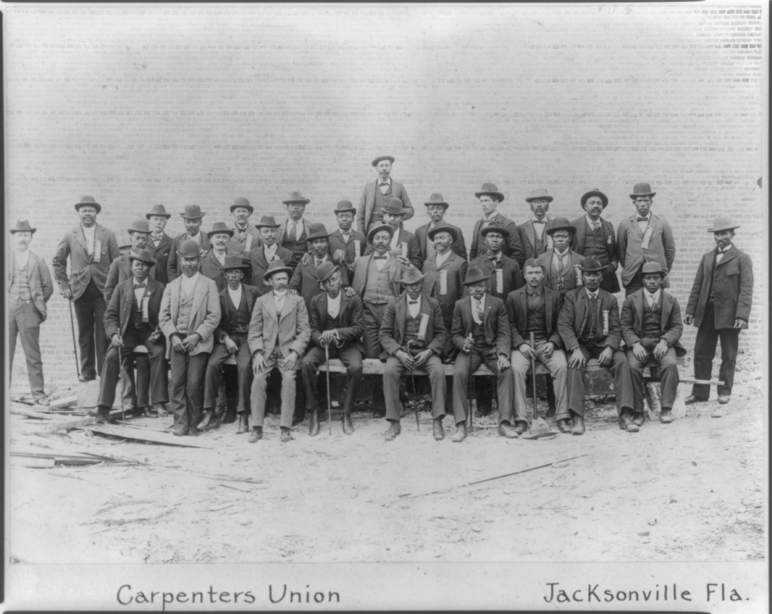 [Portrait group of African American Carpenters union, Jacksonville, Florida], [1899?] — historic photograph