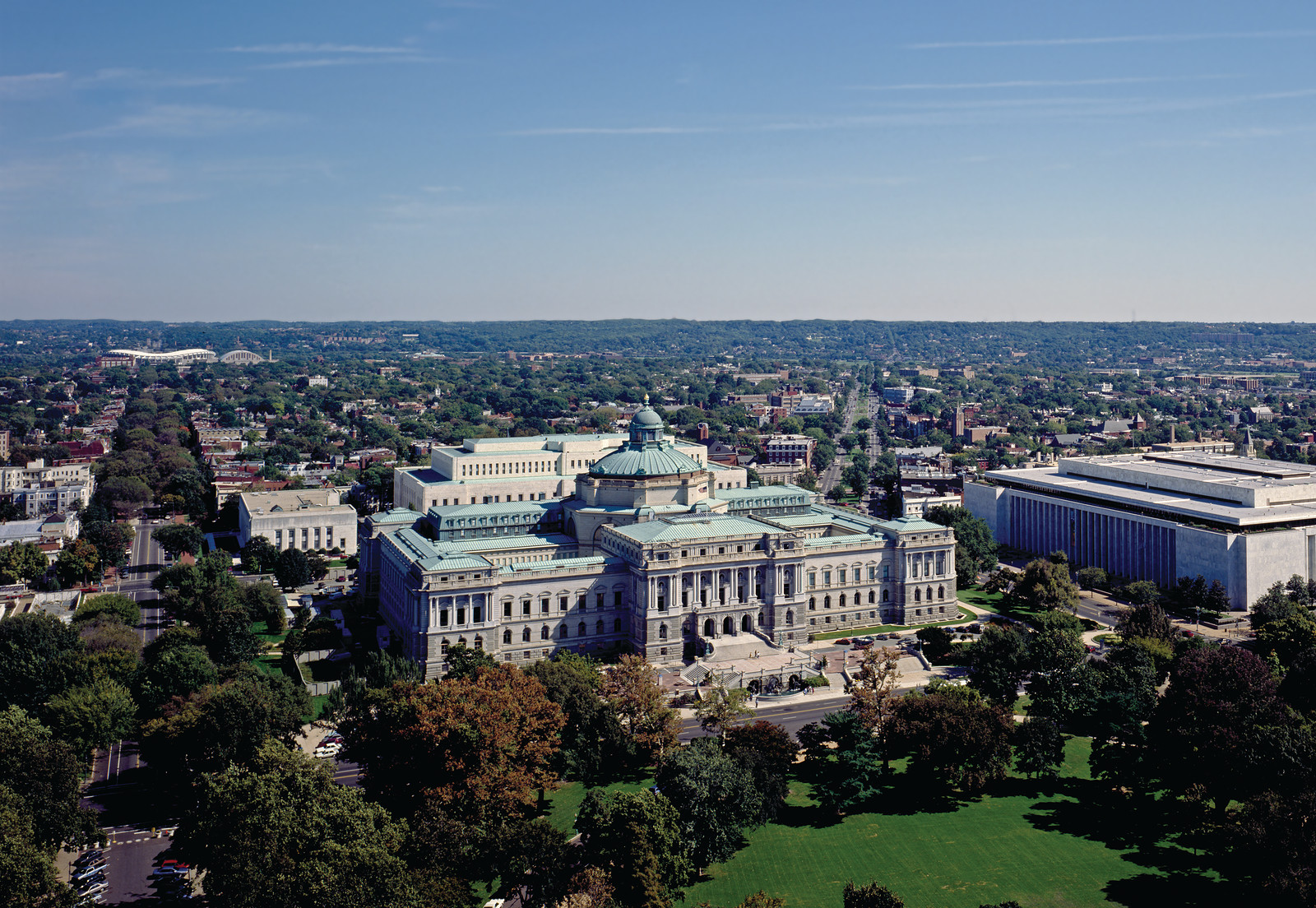 Aerial View Showing the Library of Congress Thomas Jefferson Building, c. 2007 — historic photograph
