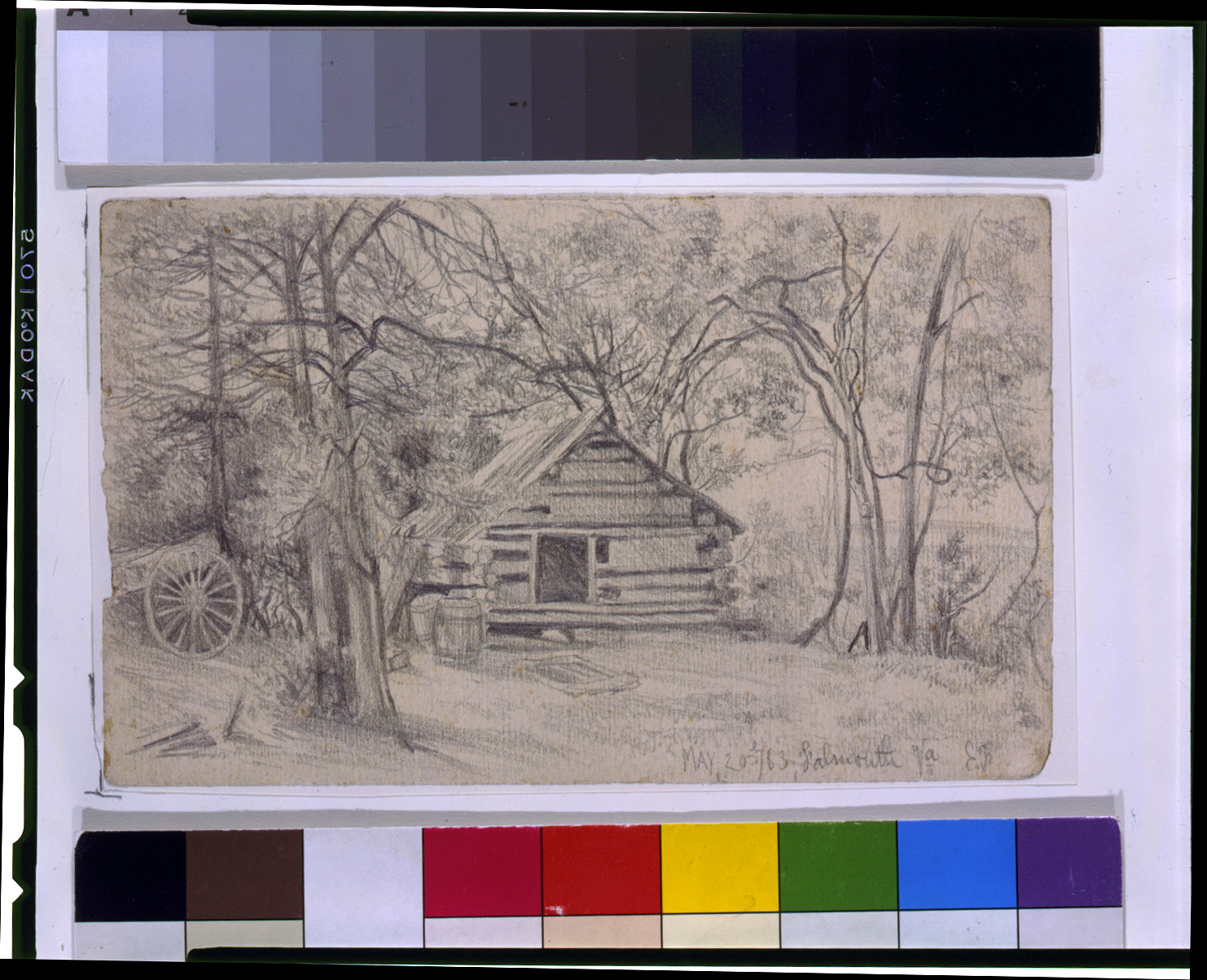 Soldier's hut / E.F., [18]63 May 20. — historic drawing