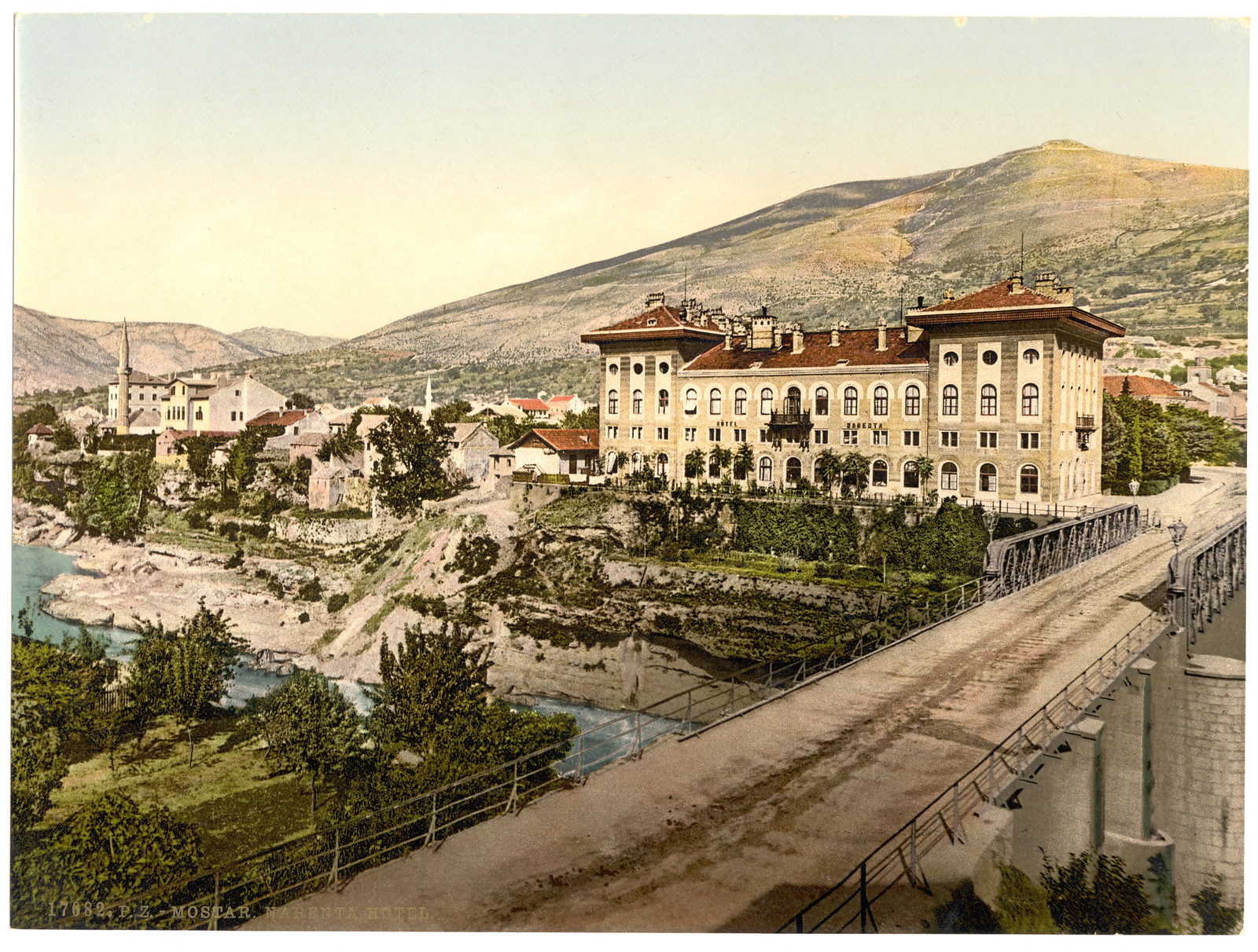 Mostar Narenta Hotel Herzegowina Austro-Hungary, [between ca. 1890 and ca. 1900]. — historic print
