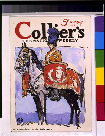 The Drum Horse of the Scots Greys, Collier's cover, Jan. 2, 1915