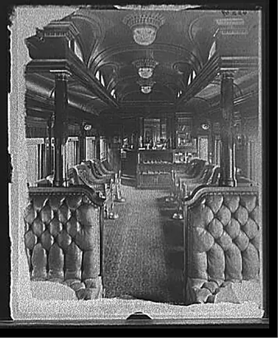 [Car interiors, Chicago and Alton Railroad, buffet car]