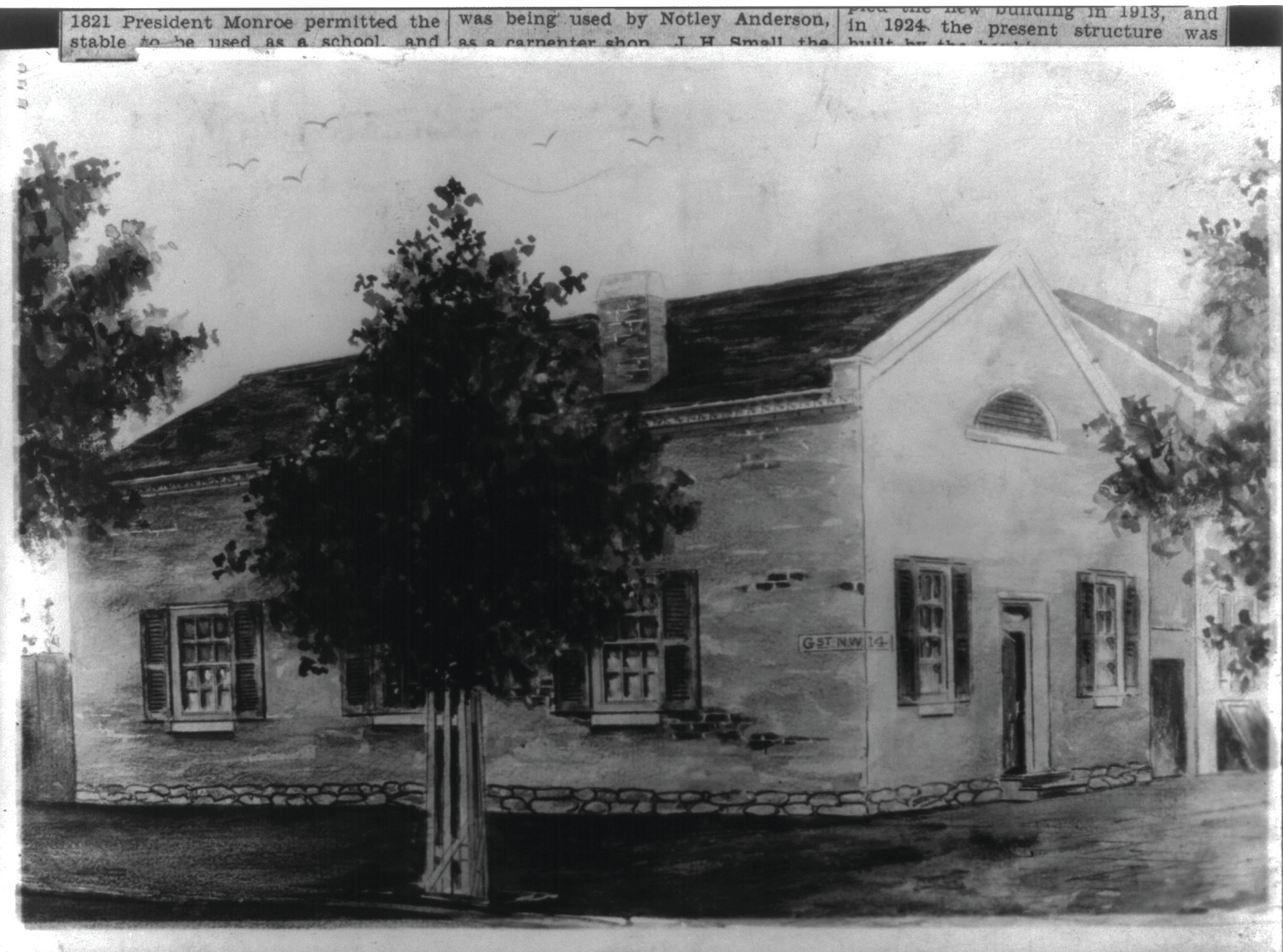 Jefferson's former stable in Wash., D.C., 14th & G Sts., [between 1909 and 1932] — historic photograph