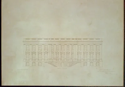 [The White House (Executive Mansion") D.C. South elevation measured drawing]"