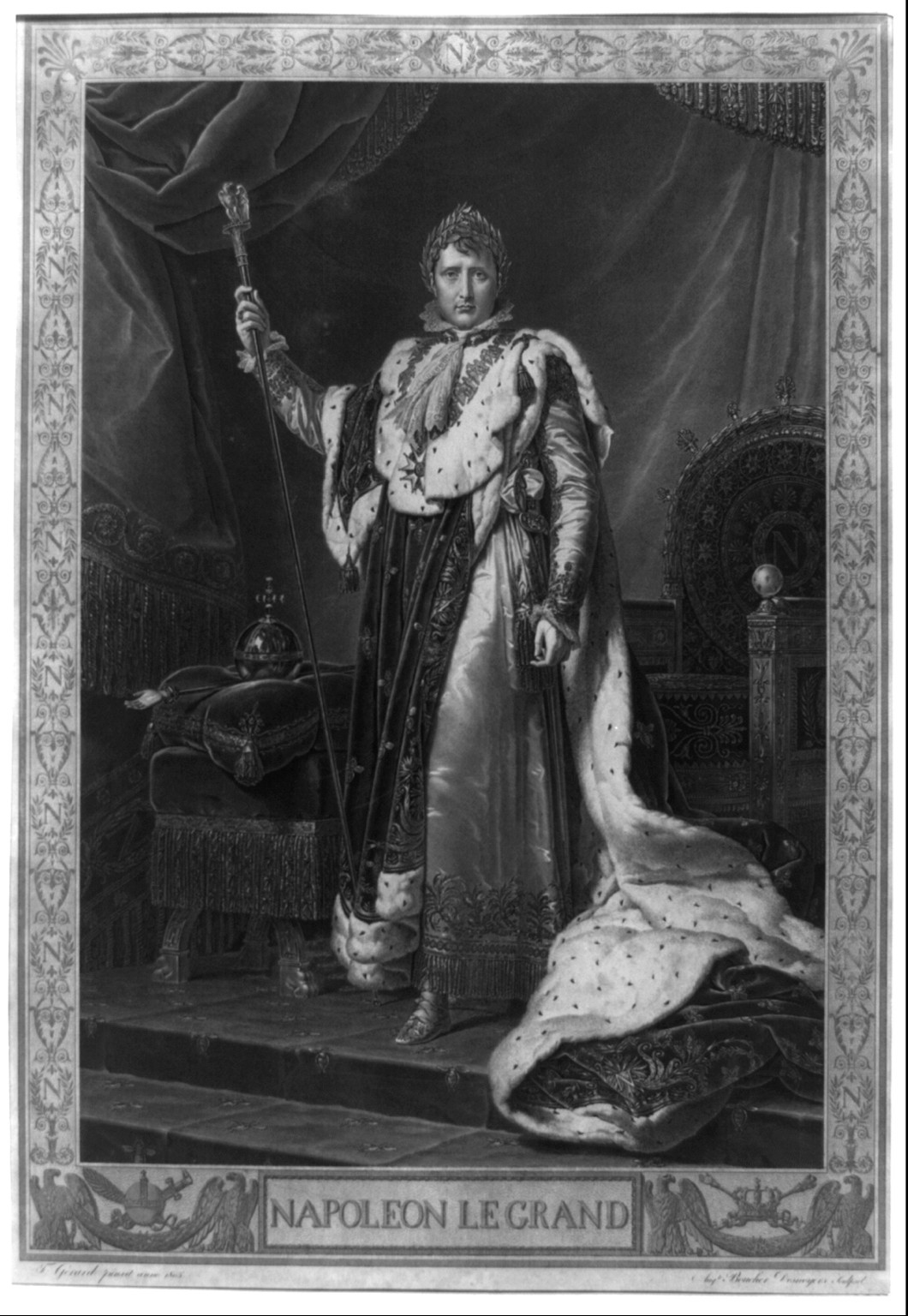 Napoleon le Grand / F. Gerard pinxit anno 1805 ; Augte. Boucher Desnoyers sculpsit. — antique engraving