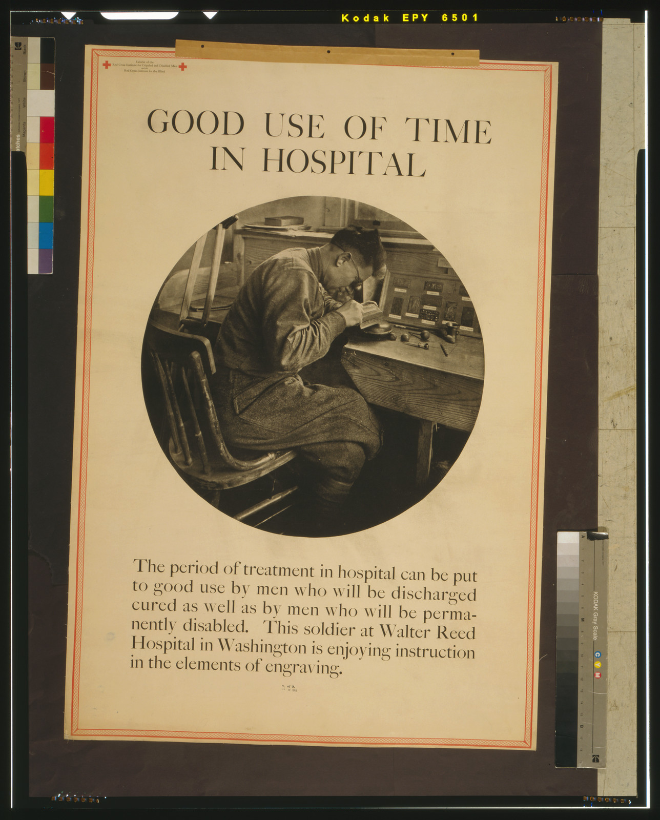 Good use of time in hospital, 1919 — vintage poster