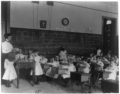 [Small children studying geometry in a classroom in Washington, D.C.]