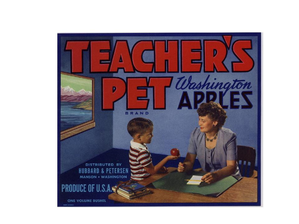 Teacher's Pet Washington Apples crate label — historic image