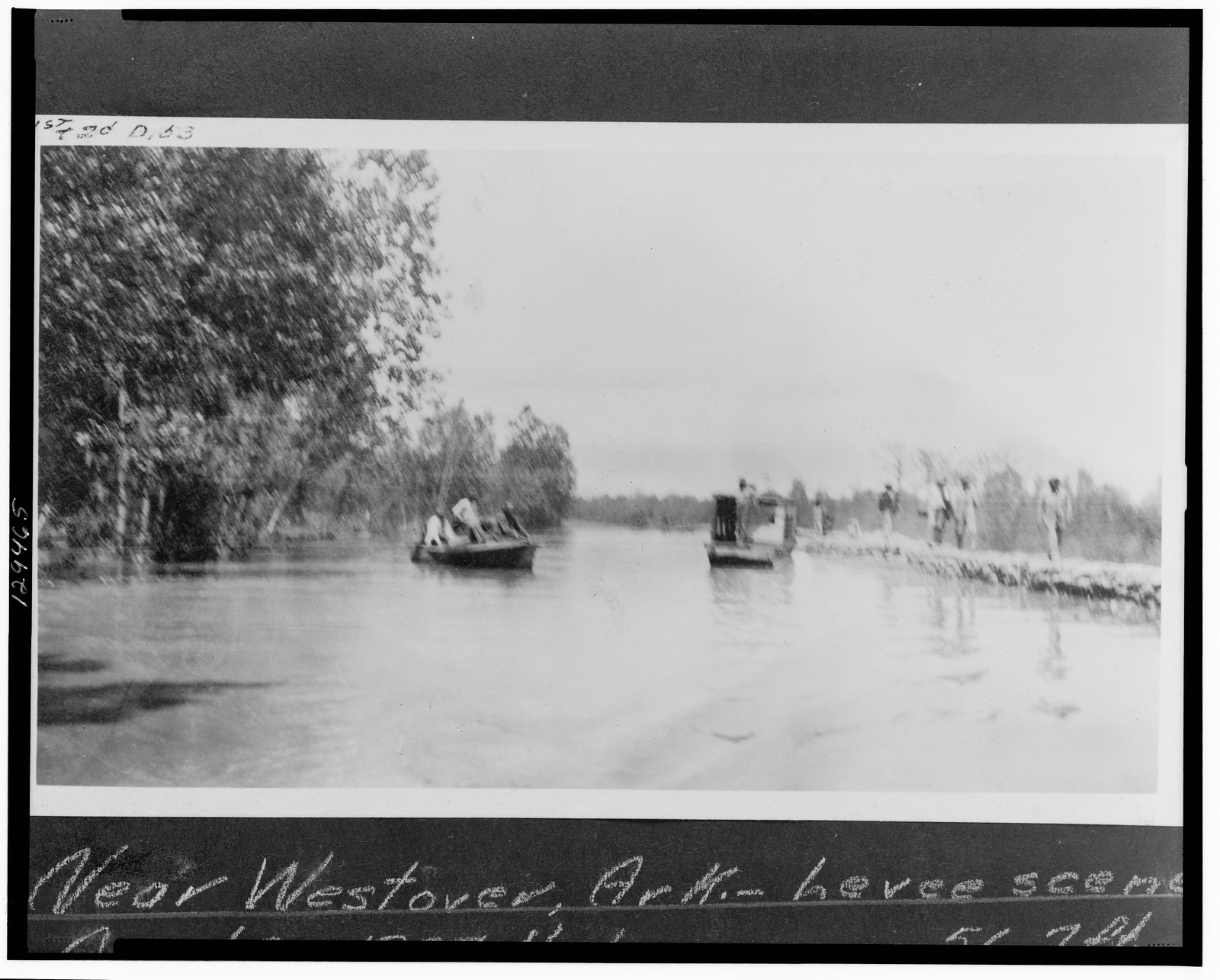 Near Westover, Ark., levee scene, 1927 April 30. — historic photograph
