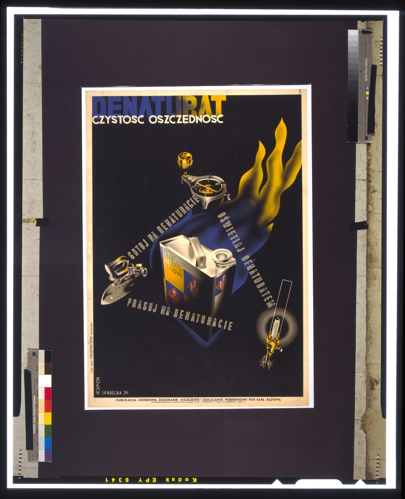 Denaturat--Czystość, oszczedność / Nowicki ; Sandecka 34., Warszawa : Zakl. Graf. Straszewiczów, [19]34. — vintage poster