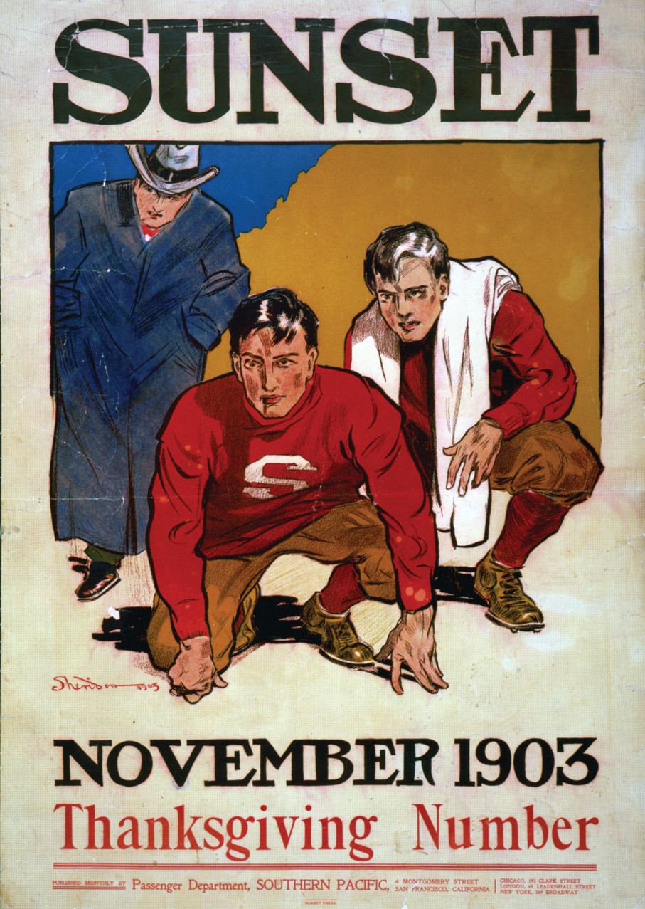 Sunset, November 1903--Thanksgiving number / Sheridan., San Francisco, California : published by Passenger Department, Southern Pacific, 1903. — vintage poster