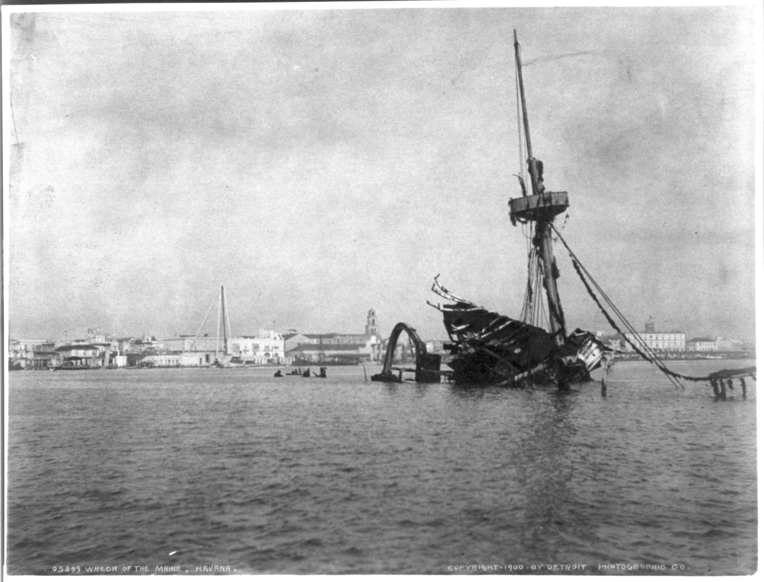Wreck of the Maine, Havana, c1900. — historic photograph