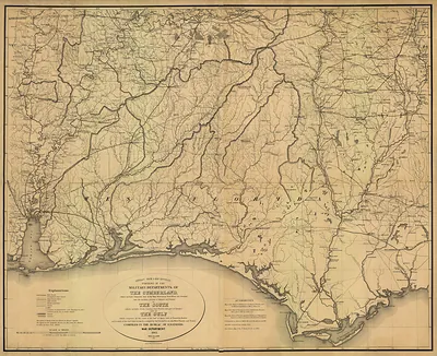 Military Map of the Confederate States and the Gulf