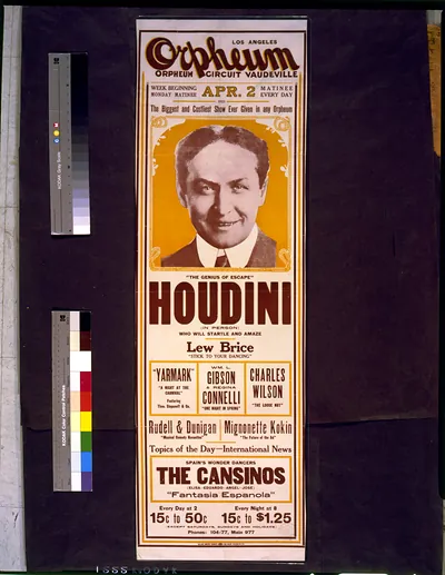 Houdini The Genius of Escape Orpheum vaudeville poster
