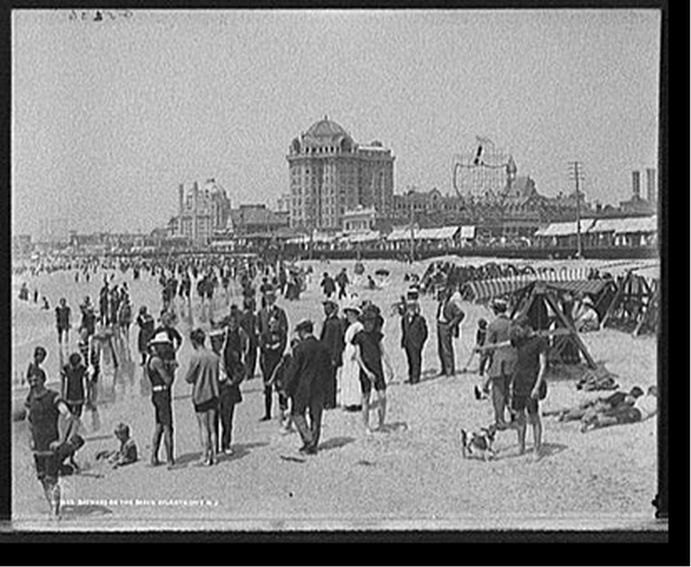 Bathers on the beach, Atlantic City, N.J., c1908. — historic photograph