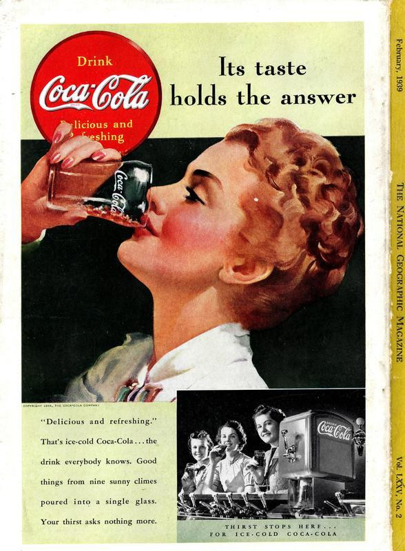 Coca-Cola magazine advertisement: Its taste holds the answer — historic image
