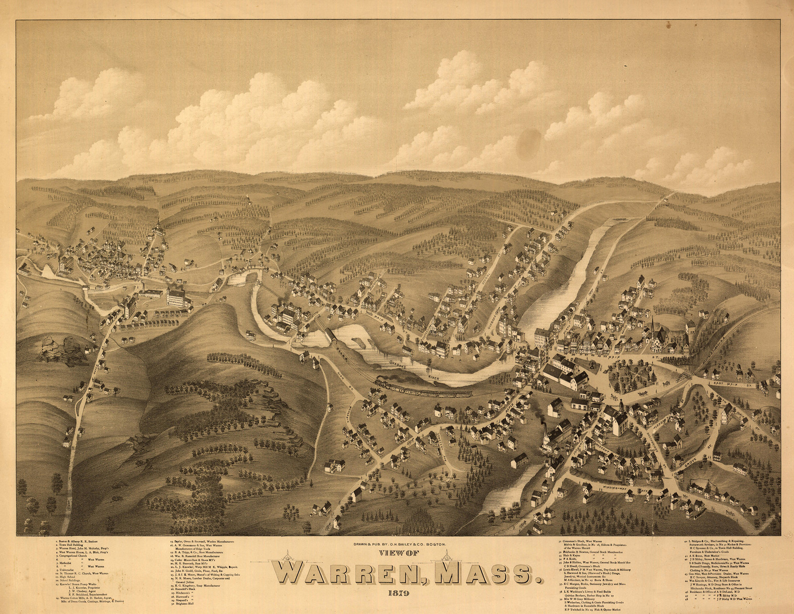 Warren, Massachusetts, 1879, 1879 — antique map