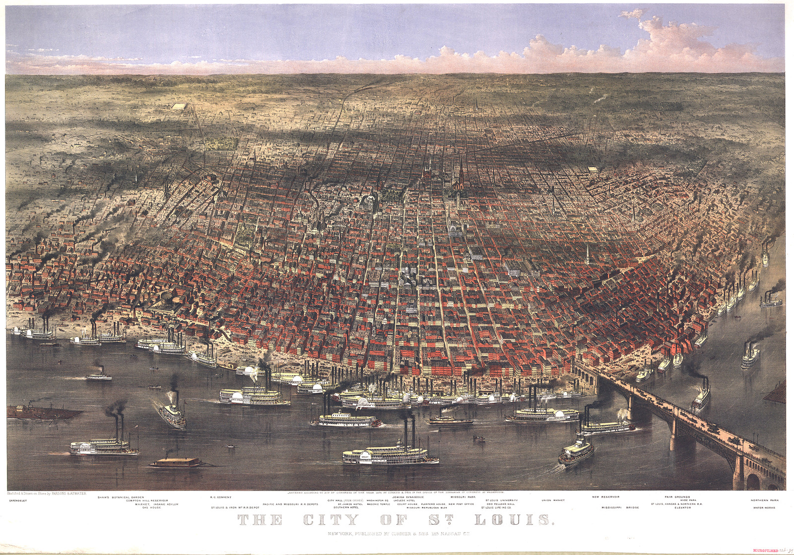 St. Louis, Missouri, 1874, 1874 — antique map