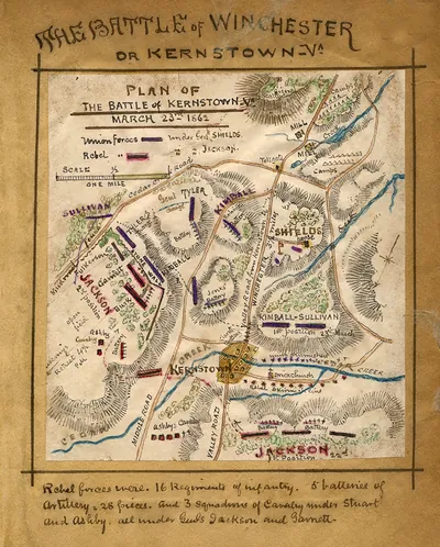 vhs00077Plan of the Battle of Kernstown, Va. March 23rd