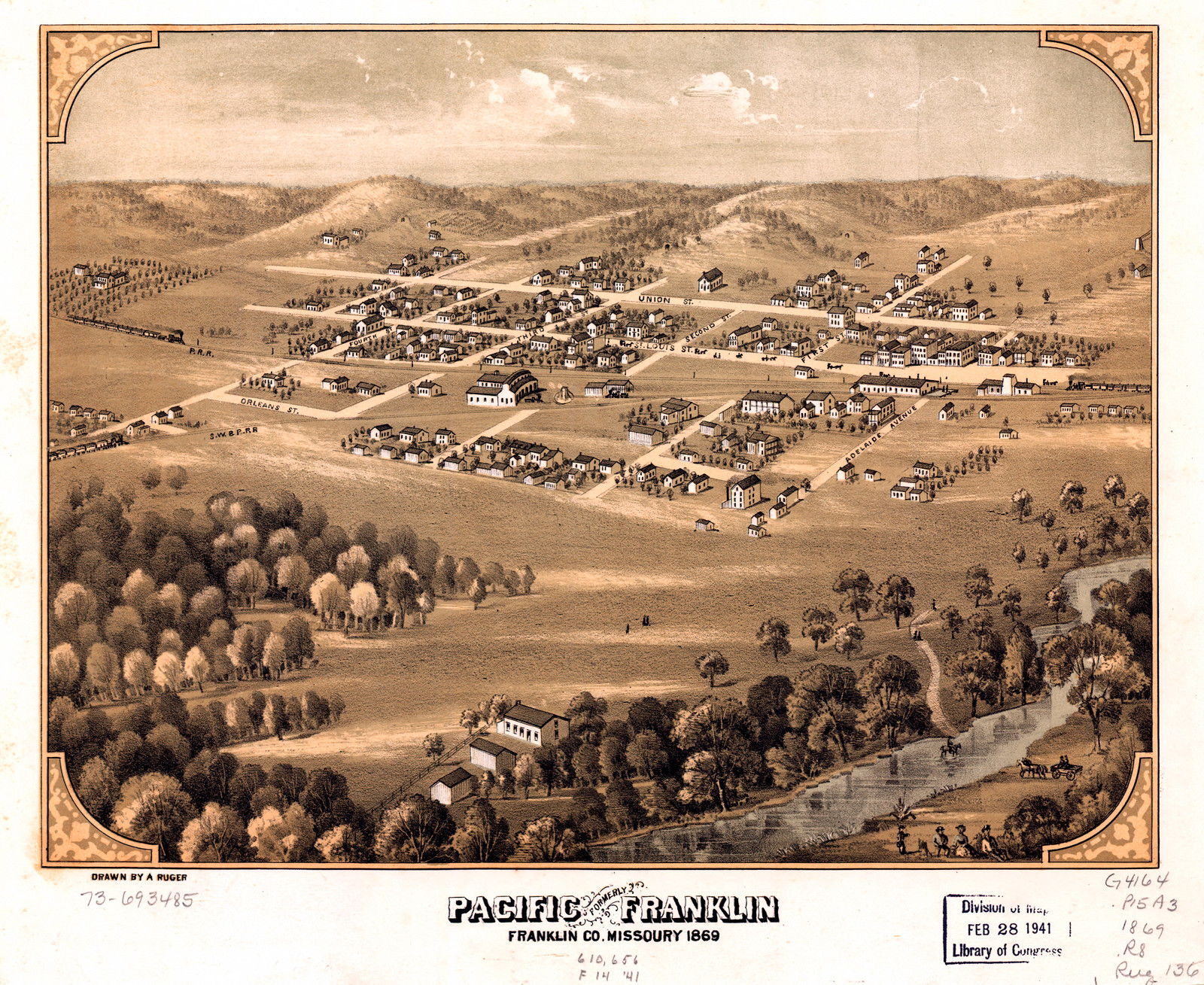 Franklin, Missouri, 1869, 1869 — antique map