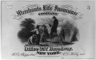 [Advertisement made for the Merchants Life Insurance Co. of New York City, possibly used as receipt] / American Bank Note Co., New-York.