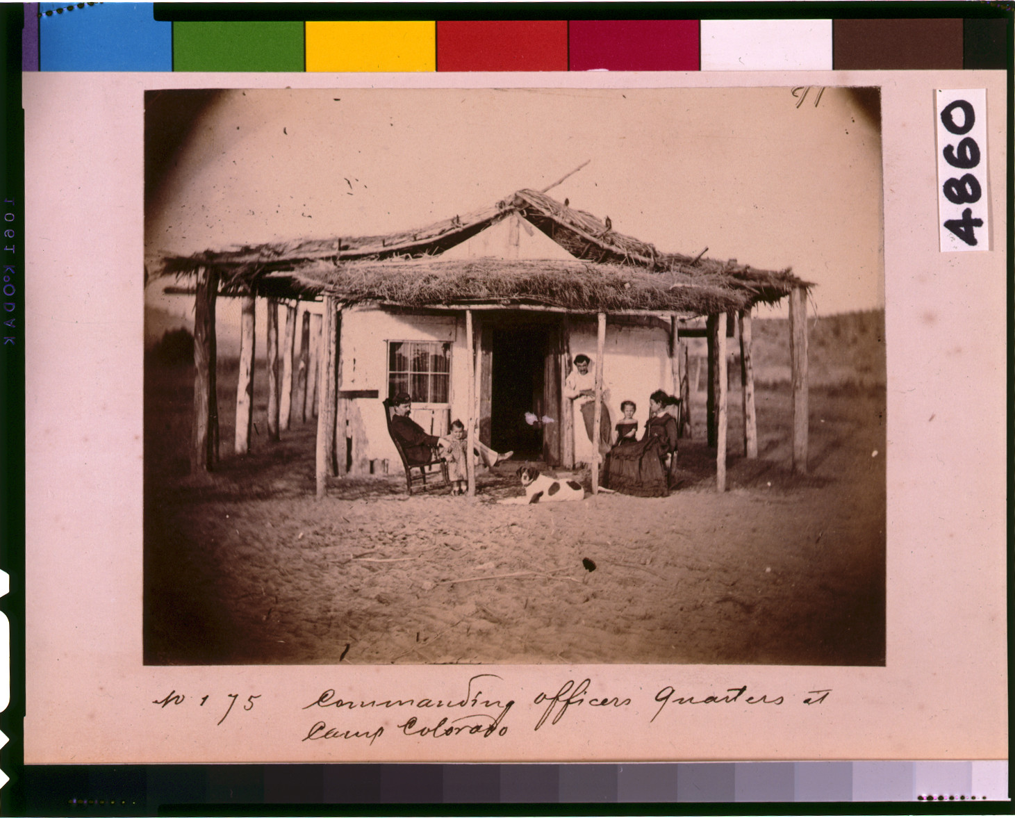 Maricopa Wells in Arizona on the boarders [sic] of the great desert Commanding officers quarters at Camp Colorado., [ca. 1870] — historic photograph