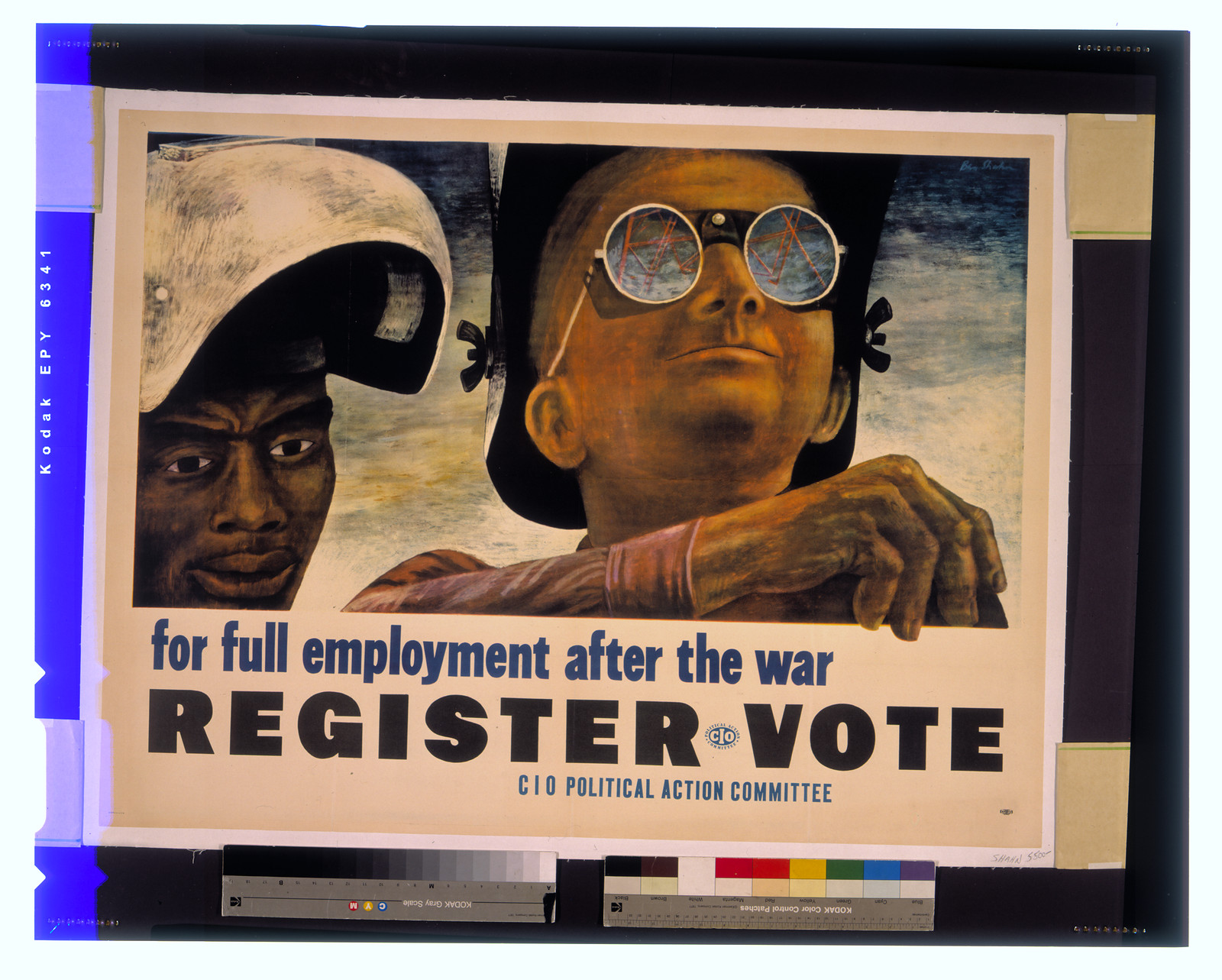 For full employment after the war, register, vote / Ben Shahn. — vintage poster