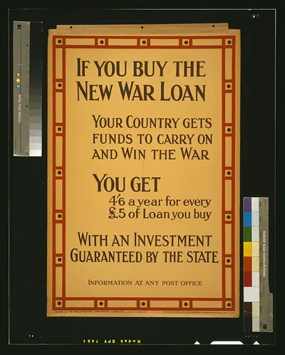If you buy the new war loan your country gets funds to carry on and win the war. [...] / printed by David Allen & Sons Ld. Harrow, Middlesex.