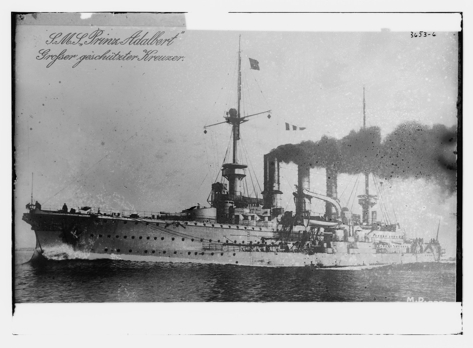 PRINCE ADALBERT German heavy cruiser, n/a — historic photograph