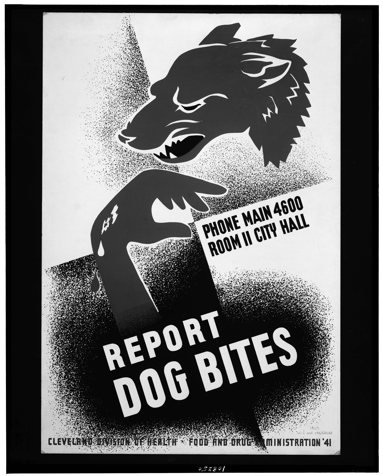 Report dog bites — vintage poster