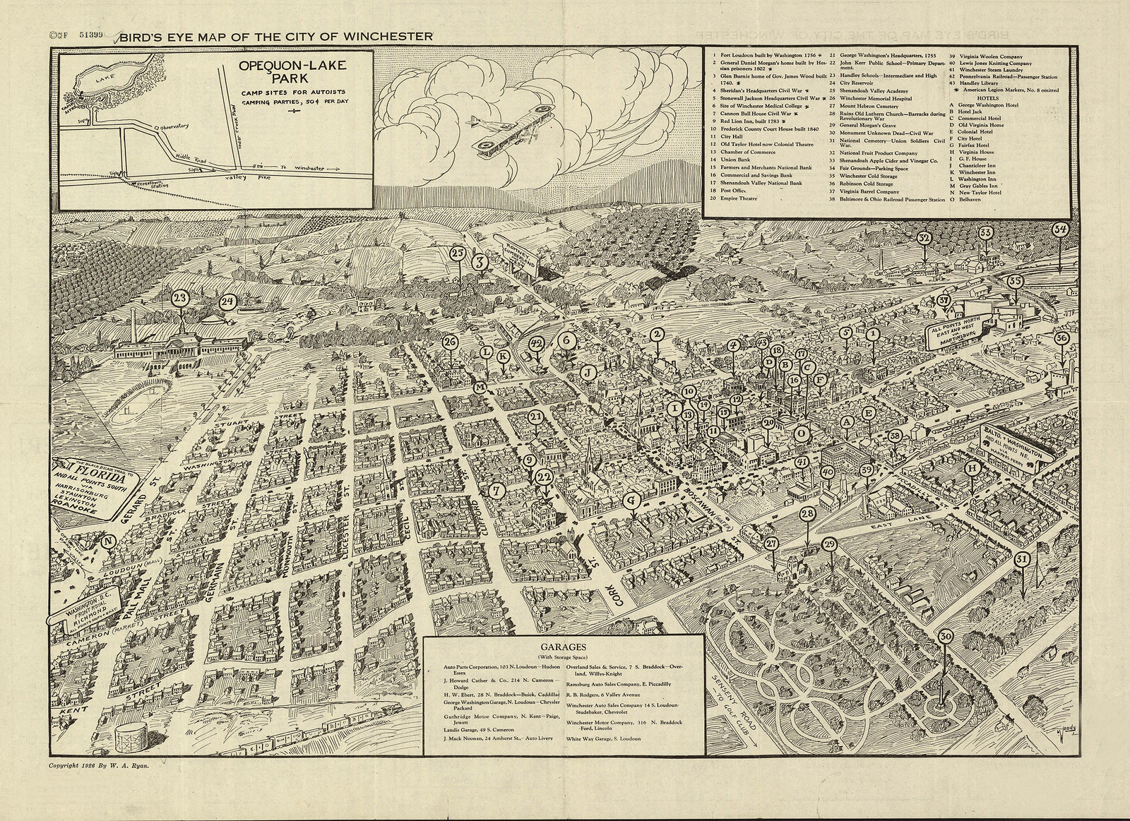 Winchester, Virginia, 1926, 1926 — antique map