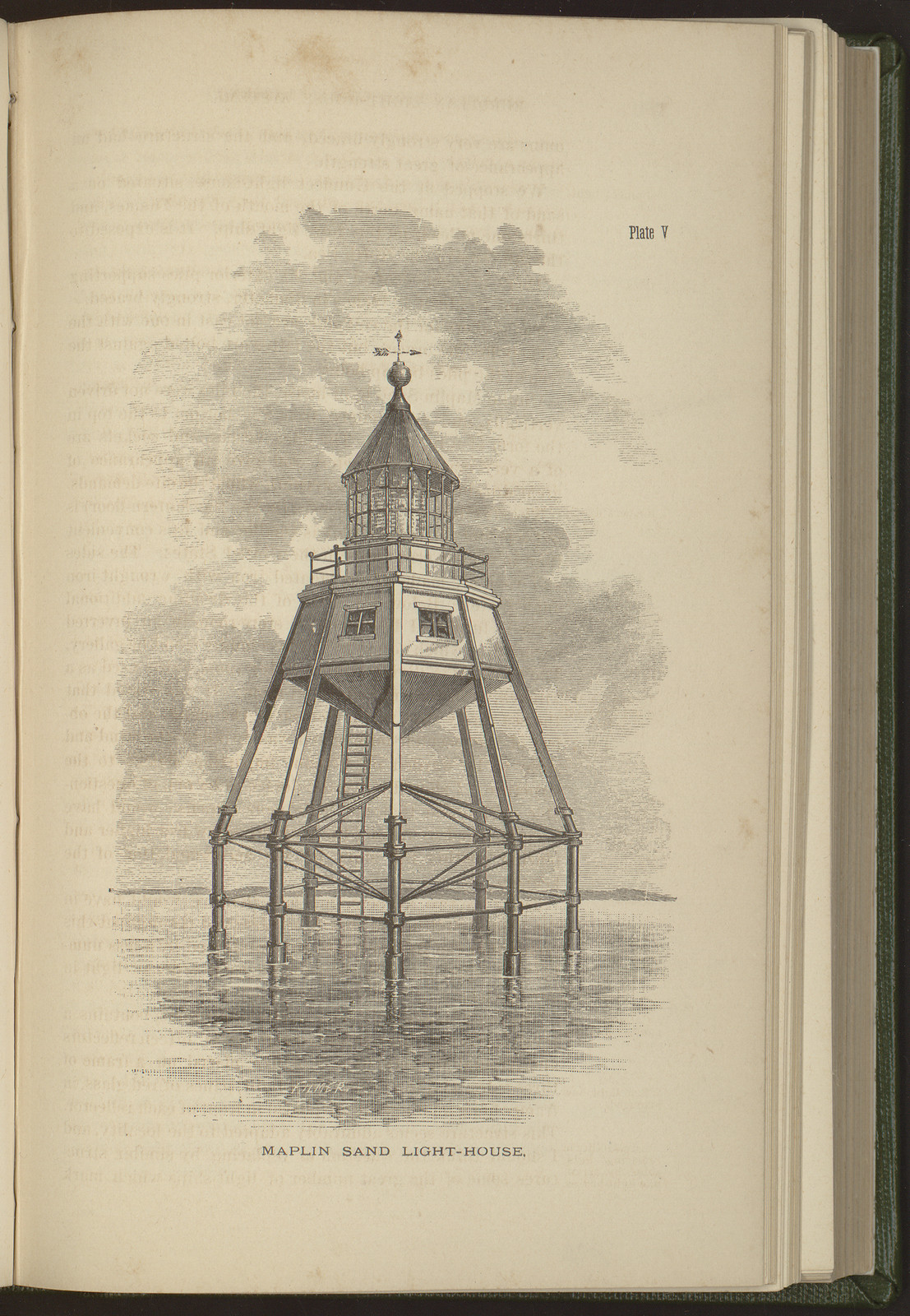 Maplin Sand Light-House, Plate V — antique map