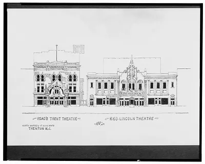 [Read's Trent Theatre (Read's Theatre) and RKO Lincoln Theatre, N. Warren St. near State St., Trenton, New Jersey] / AFD 1934.