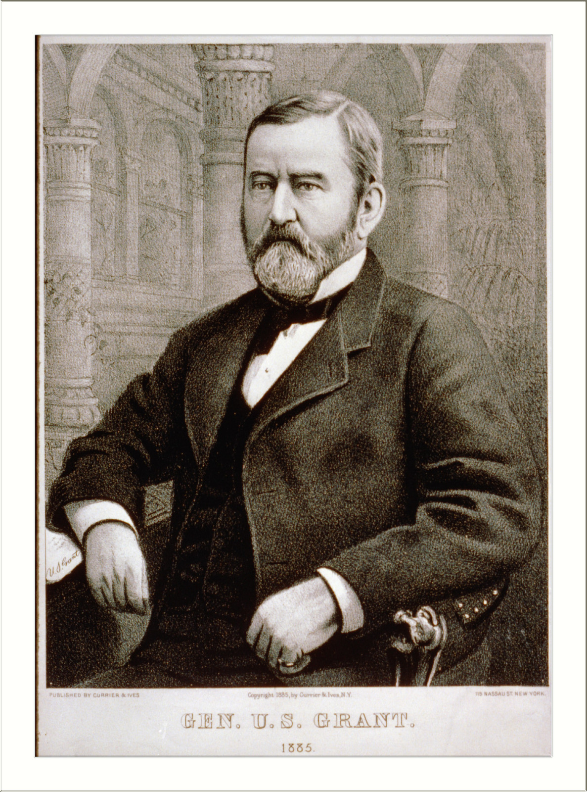 Gen. U.S. Grant: 1885, New York : Published by Currier & Ives, c1885. — antique lithograph