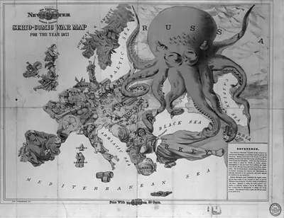 ...Serio-comic war map for the year 1877