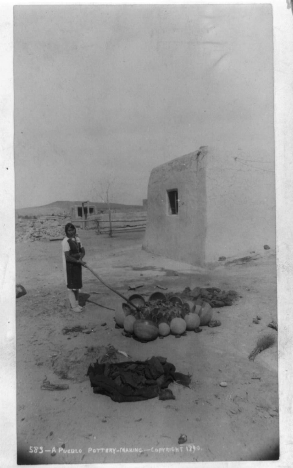 A pueblo pottery-making, c1890. — historic photograph