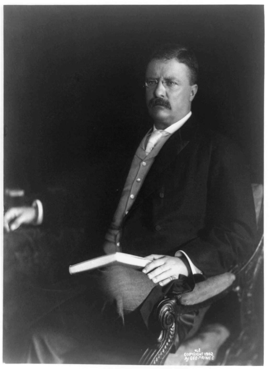 [Theodore Roosevelt, three-quarter length portrait, seated, facing left], [published 1901, c1902] — historic photograph