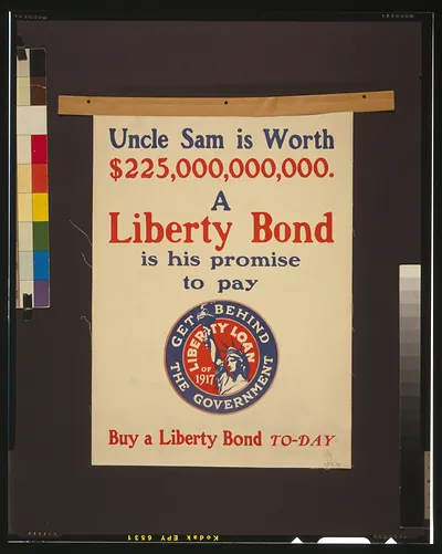 Uncle Sam is worth $225,000,000,000--A Liberty bond is his promise to pay Buy a Liberty bond to-day.