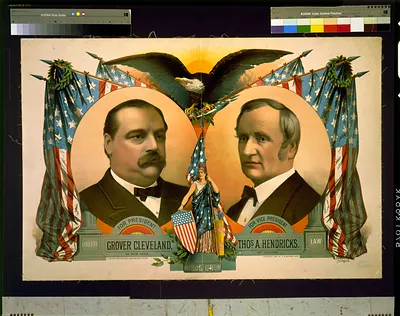 For president, Grover Cleveland of New York. For vice president, Thos. A. Hendricks, of Indiana / S.S. Frizzell.
