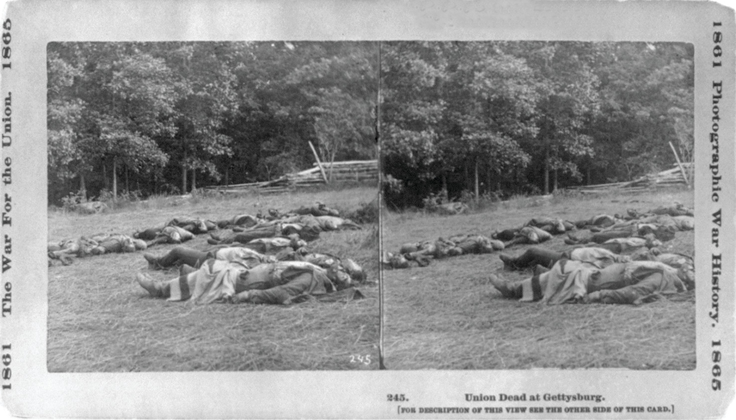 Union Dead at Gettysburg - in the wheat field, July 1863, 1863 — historic photograph