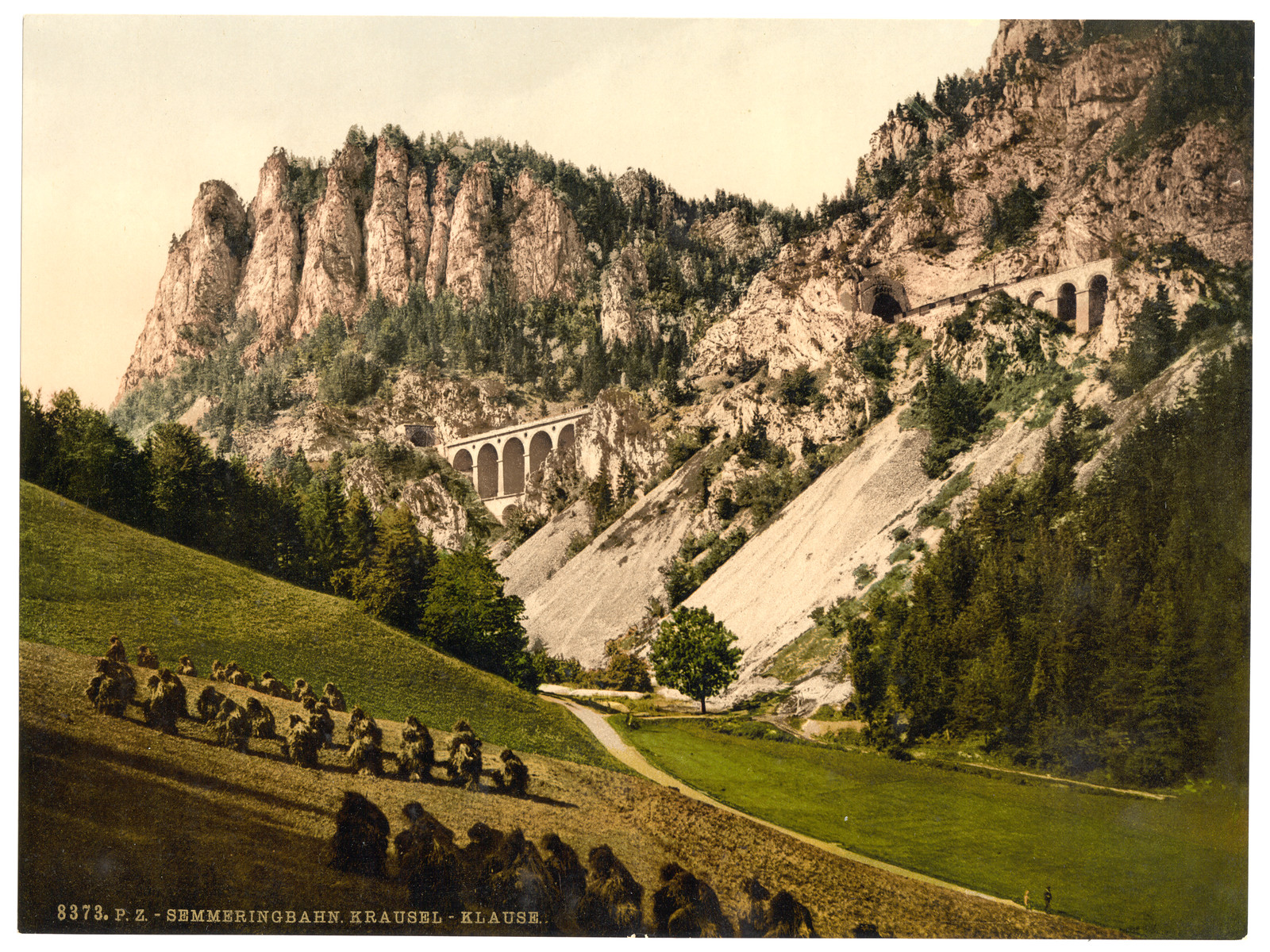 Semmering Railway to Krausel Krause (i.e. Krauselklause) Styria Austro-Hungary, [between ca. 1890 and ca. 1900]. — historic print