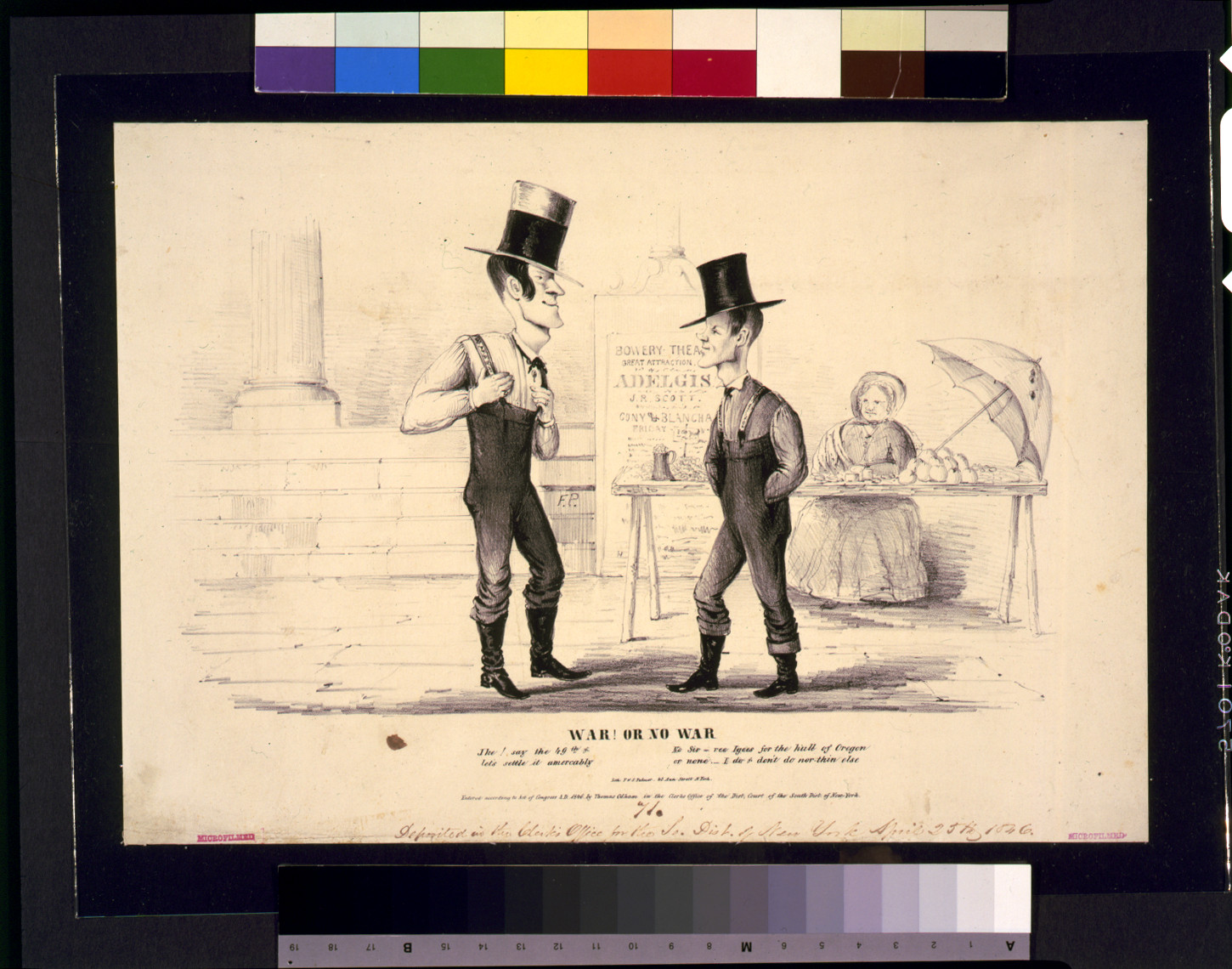 War! Or no war, 1846 — antique lithograph