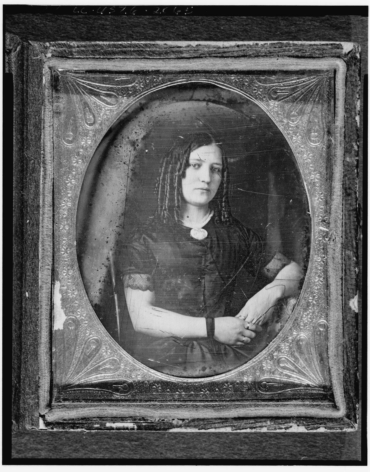 Unidentified woman half, 1840 — historic photograph