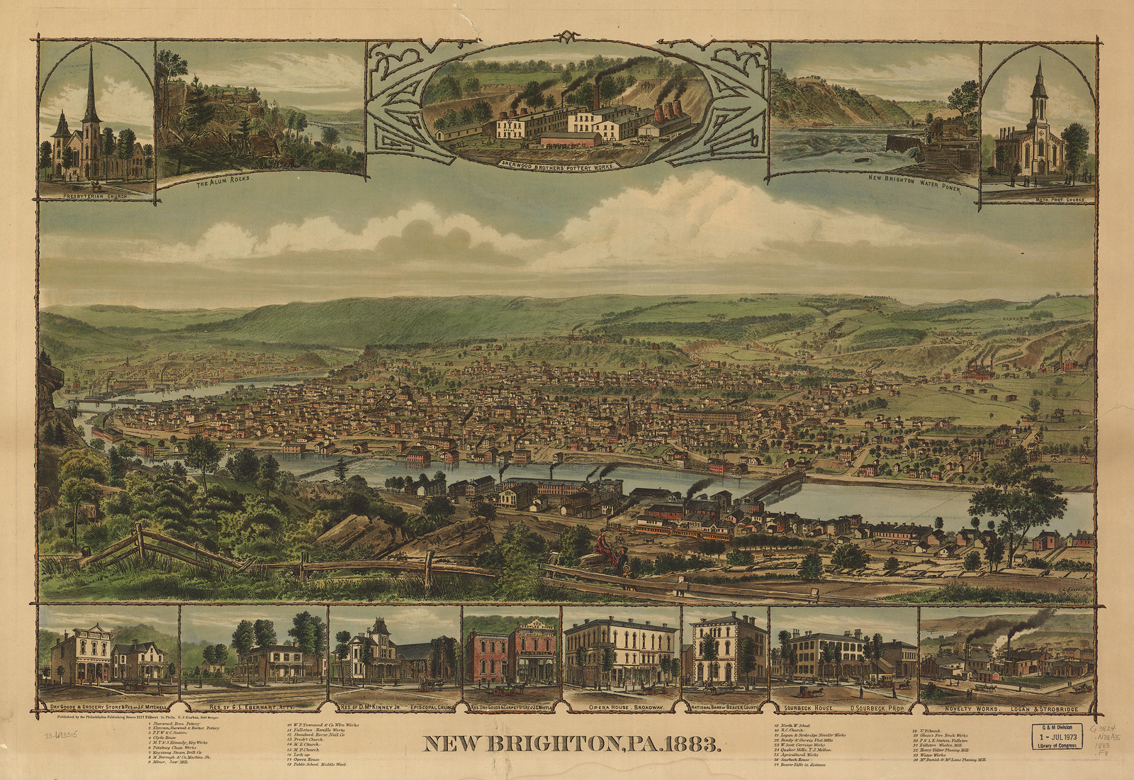 New Brighton, Pennsylvania, 1883, 1883 — antique map