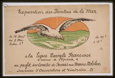 Exposition des Peintres de la Mer, poster with seagull
