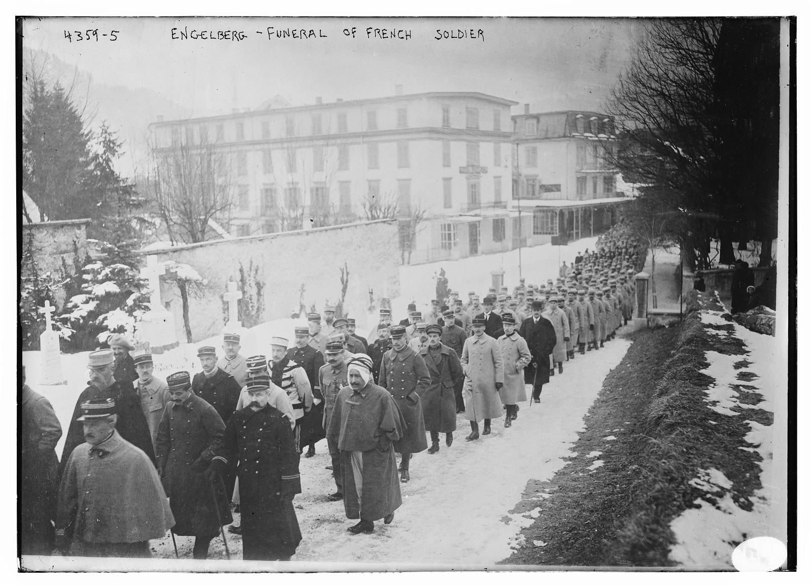 Engelberg, funeral of French soldier, n/a — historic photograph
