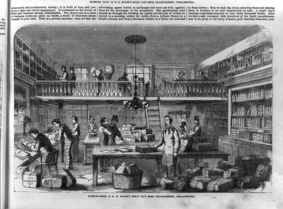 G. G. Evans's great gift book establishment, 439 Chestnut Street, Philadelphia: Packing room